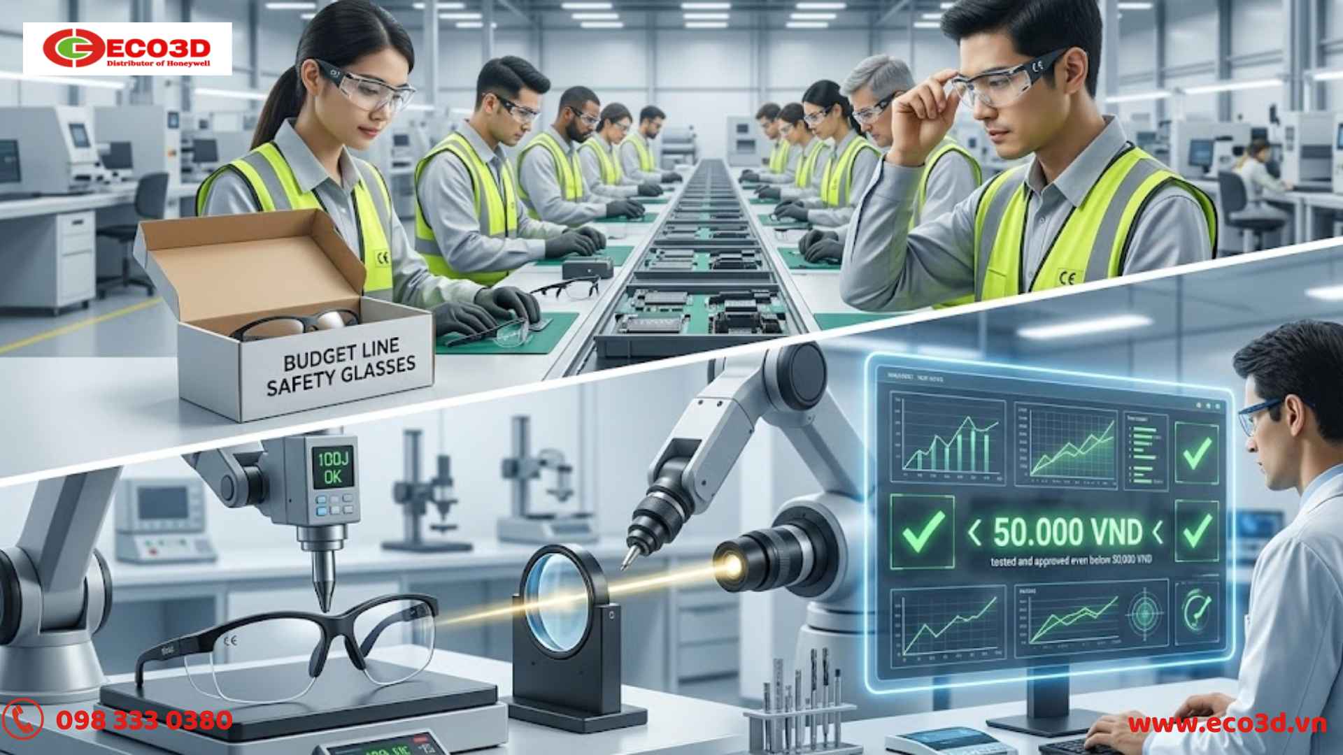 Kính bảo hộ dưới 50.000 đồng: Tiết kiệm hay tiềm ẩn rủi ro?